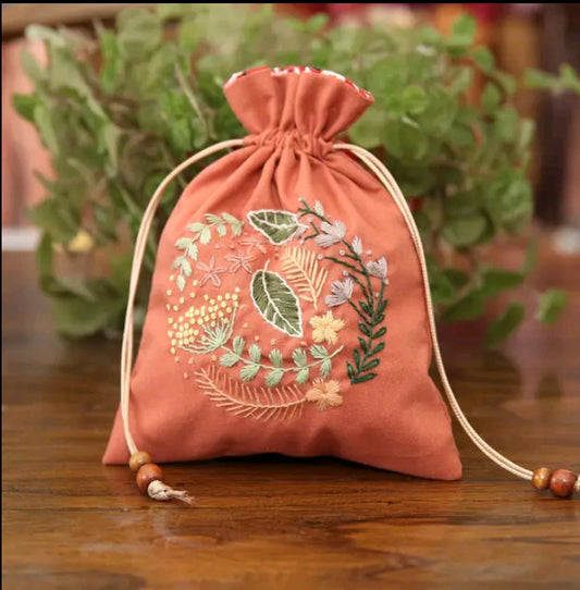 Pink Bag Embroidery Kit