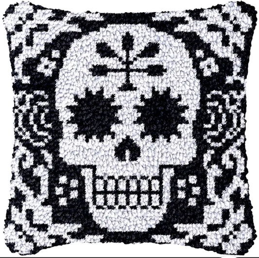 Skull Pillow Cover Latch Hook Kit