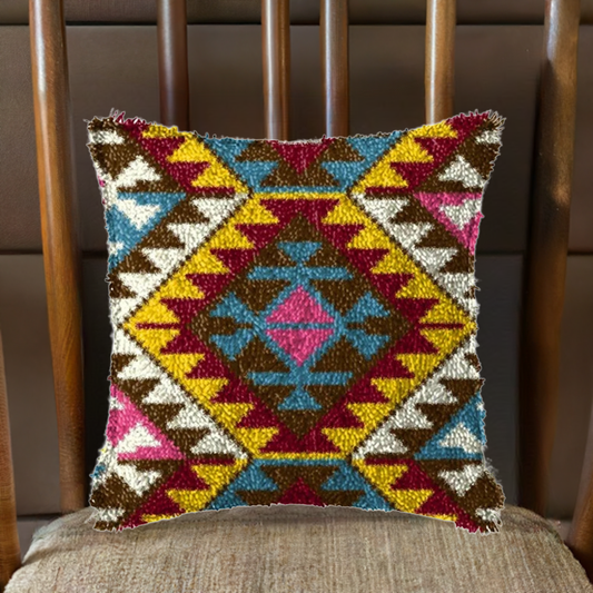 Southwestern Throw Pillow Cover Latch Hook Kit